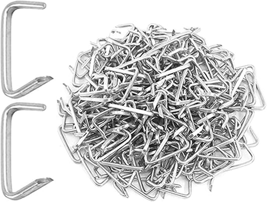 1000Pcs 3/4" Galvanized Hog Rings Assortment Kit, Professional Hog Rings Installation Kit for Bungee Shock, Cords, Animal Pet Cages