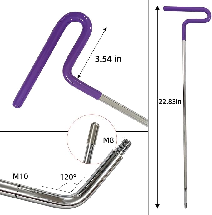 22 Pcs Car Dent Repair Rods, Hard Spring Steel Dent Rods, Dent Repair Tools, Professional Hail Dent Removal Tool for Minor Dents, Door Dings,Hail Damage,Linear Dent and Large Dent