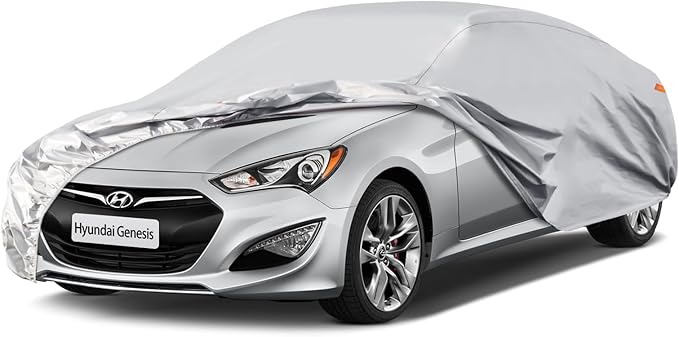 Waterproof Car Cover for Hyundai Genesis, 5 Layers Compatible with Hyundai Genesis All Weather, Snowproof Windproof Rain Ice Sun UV Protection