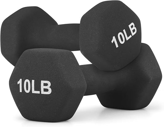 MADOG Dumbbell Set, Anti-Slip Neoprene Coated Hexagon Hand Weights for Home Gym Equipment Workouts Strength Training