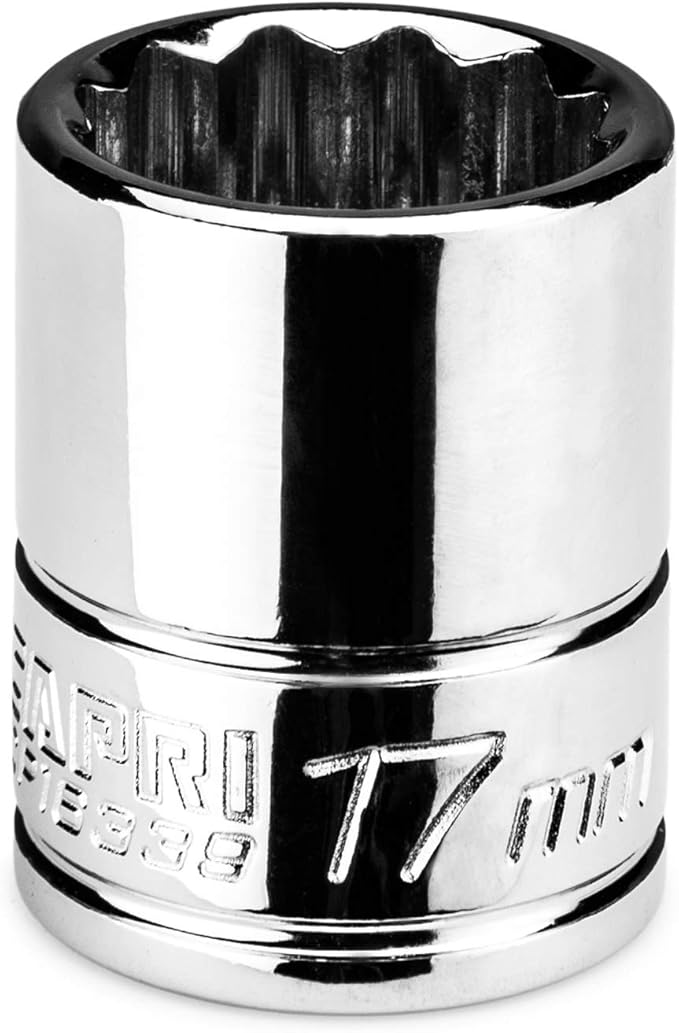 Capri Tools 17 mm Shallow Socket, 3/8 in. Drive, 12-point, Metric