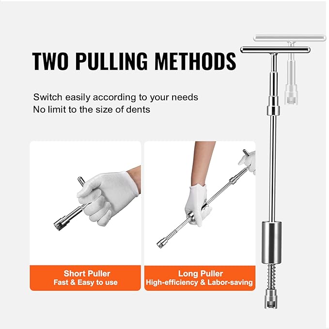 VEVOR 73 PCS Dent Repair Kit, Auto Car Body Paintless Dent Removal Tool Kit, Golden Lifter, Bridge Puller, Slide Hammer Tool Kit for Automobile Body, Washing Machine, Refrigerator