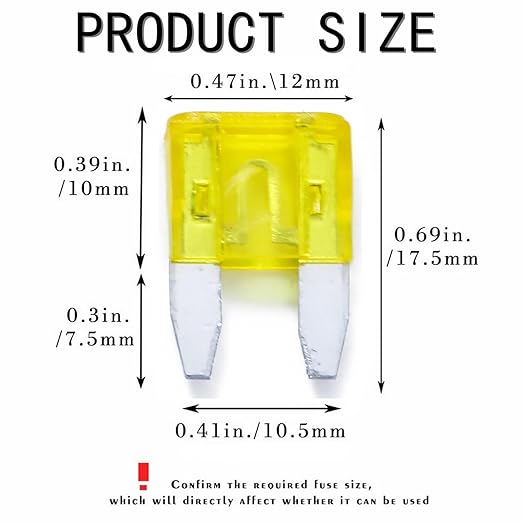 100 Pack Auto Fuses 20 AMP APM/ATM 32V Mini Blade Style Fuses 20A Short Circuit Protection Car Fuse (20 AMP)