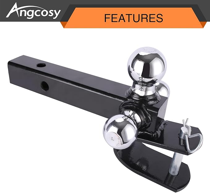 Multi-Function Hitch Ball Mount with Clevis and Pintle Hook Combo - 3 Ball Sizes for 2" Hitches, Up to 10K Towing Capacity
