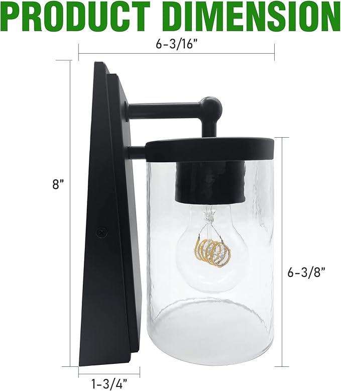 12V LED RV Wall Sconce with Switch, 1XE26 LED Bulb Included, 12Volts DC RV Interior Light Fixture with Clear Glass Shade, use for RV Trailer Motorhome Caravan Boat