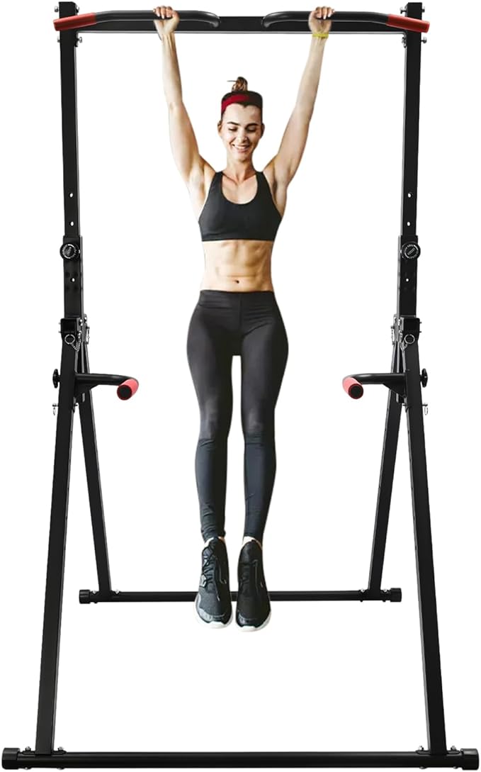 440 LBS Pull up Bar Free Standing, Parallel Adjustable Height Standing Pull Up Bar Dip Station for Home Gym Heavy Duty, Strength Training Fitness