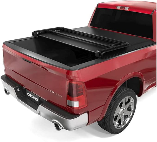 oEdRo Soft Tri-Fold Truck Bed Tonneau Cover Compatible with Dodge Ram 1500 2002-2025 (Inclu. Classic & New), Fit for Dodge Ram 2500 3500 2003-2025, Fleetside 6.4 Ft Bed w/o Ram Box