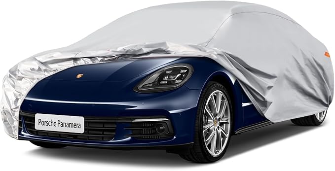 Waterproof Car Cover for Porsche Panamera (2009-2024), 5 Layers Compatible with Porsche Panamera All Weather, Snowproof Windproof Rain Ice Sun UV Protection
