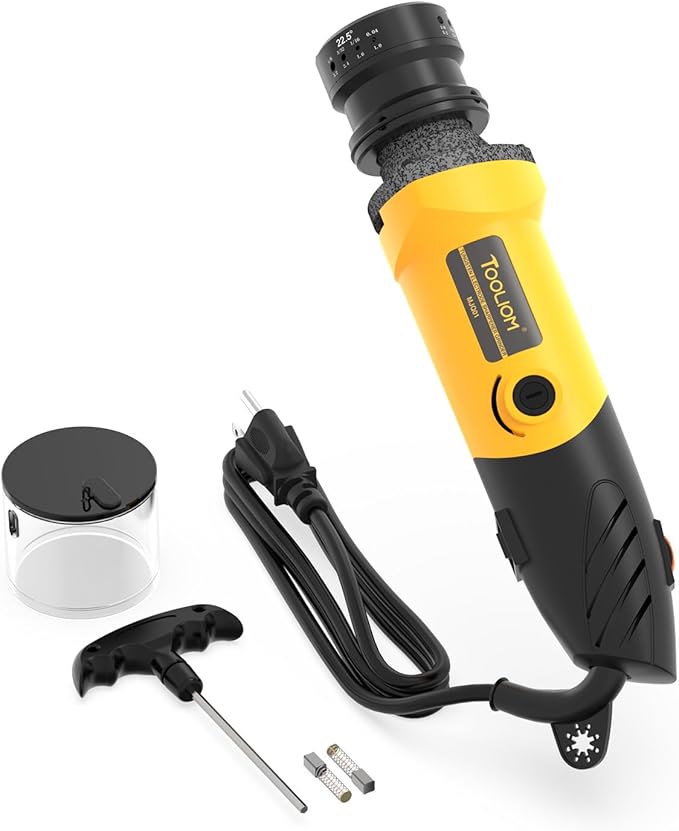 TOOLIOM 110V Tungsten Electrode Sharpener for TIG Welding with Dust Shield,4-Size & 3-Angle Handheld Electrode Tungsten Grinder,TIG Welding Rotary Tool with Flat Grinding Block, Cut-Off Slot