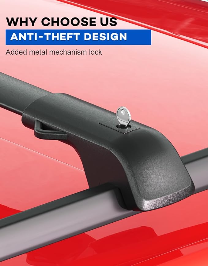 300lbs Lockable Roof Rack Cross Bars Compatible with Kia Sorento X-Line & X-Pro 2021 2022 2023 2024 2025 (with Raised Rails,Not Flushed Rails), Crossbars Rooftop Cargo Carrier Luggage