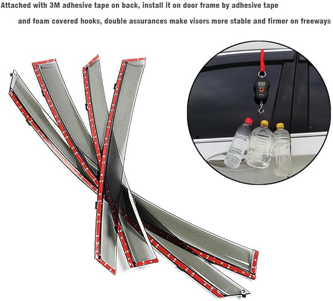 for Honda CR-V 2012 2013 2014 2015 2016 2017 2018 Wind Deflector Car Side Window Visor Vent Shade Rain Guard Chromium-Plated Frame Bright Black 4pcs