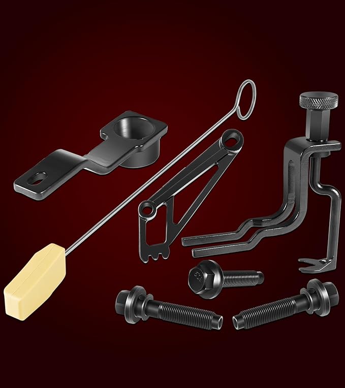 Timing Belt Tools Set for Ford 4.6L, 5.4L & 6.8L 3V Engines, Cam Phaser Holder & Mounting Bolt Tool, Timing Chain Locking Tool, Valve Spring Compressor Tool, Crankshaft Positioning & Pulley Bolt Tool