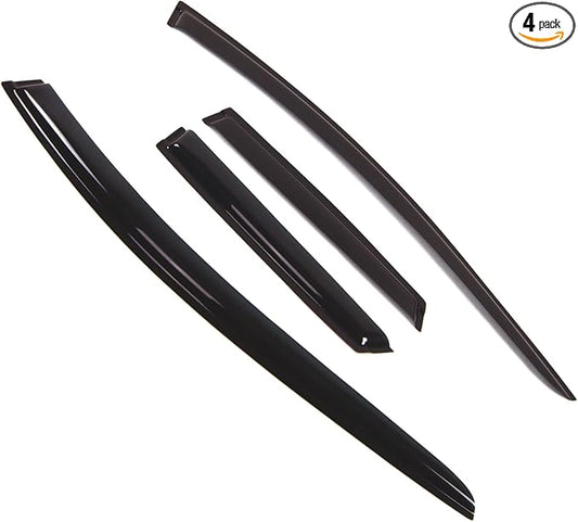 TuningPros Outside Mount Window Vent Visors Rain Guards Compatible with Mazda CX-7 2010-2011 | Side Window Wind Deflectors Rain Shields | Smoke Tinted, 4 Pcs Set, DGWV-310-2