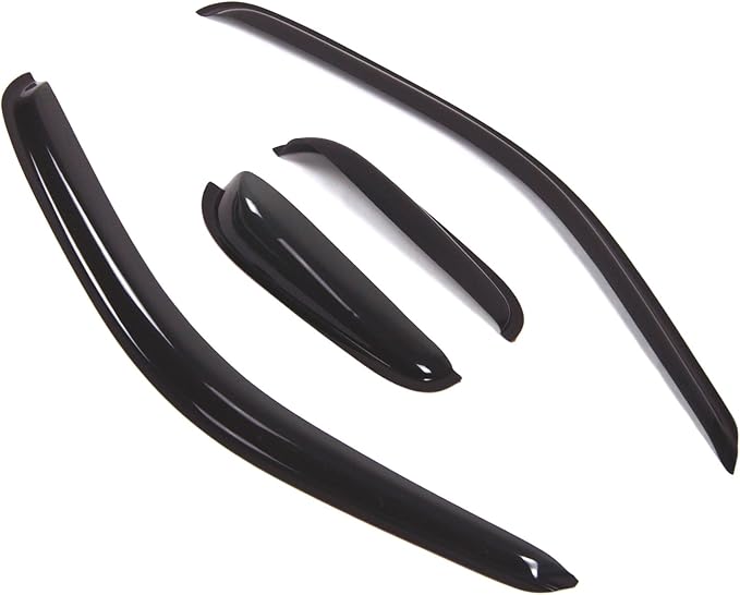 Tuningpros WD2-452 Dark Smoke 4 Pcs Set Window Visor (Outside Mount) Deflector Rain Guard Compatible with 1995-2004 Toyota Tacoma Double Cab/Extended Cab