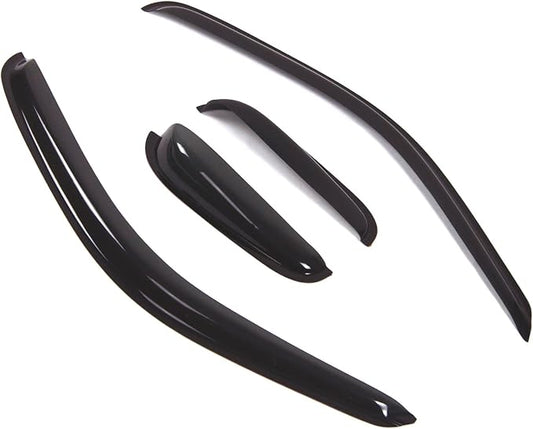 Tuningpros WD2-452 Dark Smoke 4 Pcs Set Window Visor (Outside Mount) Deflector Rain Guard Compatible with 1995-2004 Toyota Tacoma Double Cab/Extended Cab