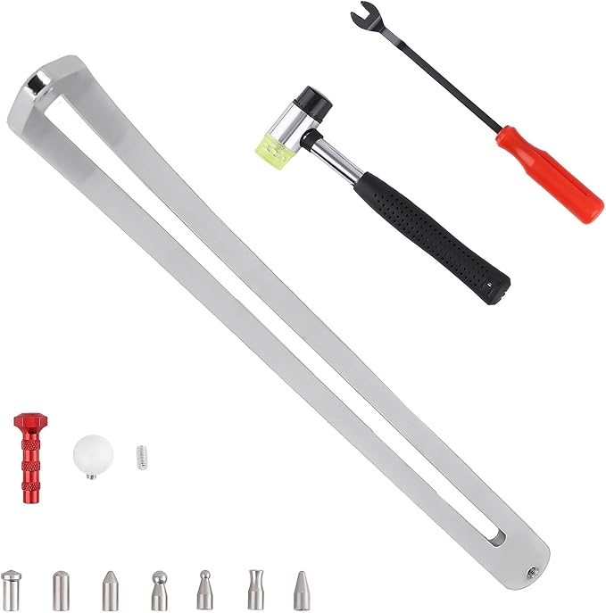 maXpeedingrods Car Dent Repair Kit, Paintless Car Dent Removal Tool, Car Dent Puller, Curved Rod Crowbar, Big Size Dent Rods, Car Front Fender Dings Remover