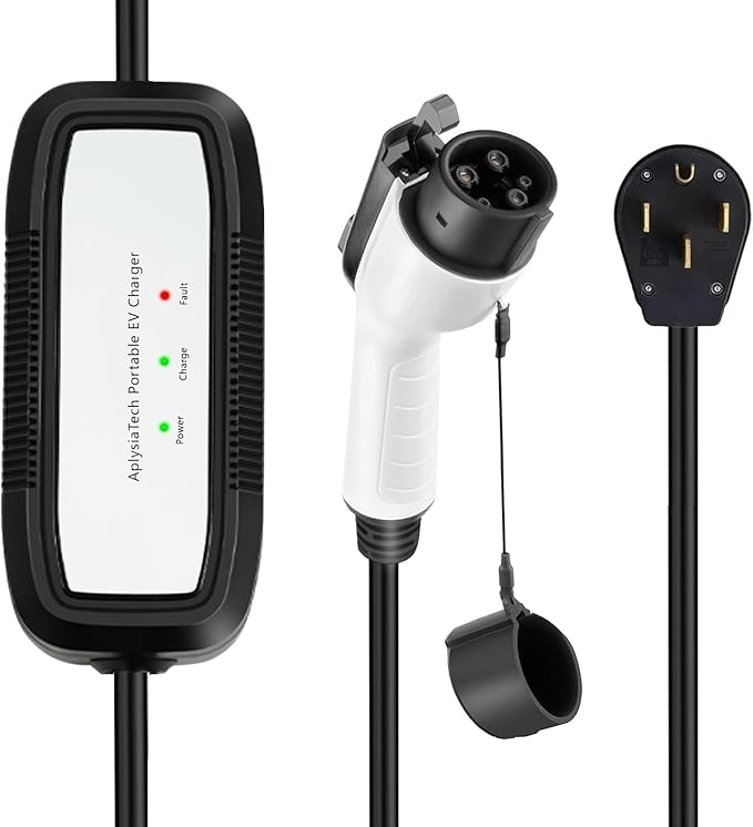 Level 2 EV Charger (Max 32 Amp/7.68KW) Portable EVSE for SAE J1772 Charger EVs, NEMA14-50P and 21Ft Cable,Plug-in Home EV Charging Station