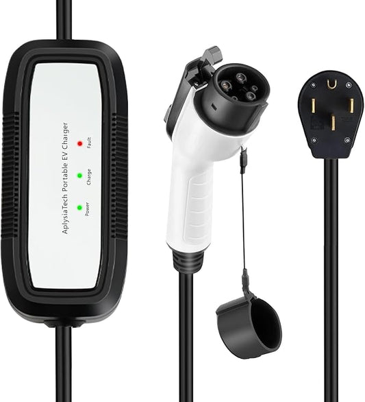 Level 2 EV Charger (Max 32 Amp/7.68KW) Portable EVSE for SAE J1772 Charger EVs, NEMA14-50P and 21Ft Cable,Plug-in Home EV Charging Station