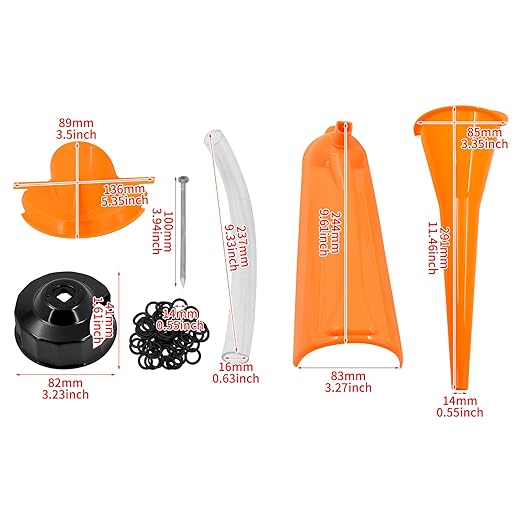 HDBUBALUS Oil Change Kit for Harley Tool Primary Case Funnel + Crankcase Fill Funnels + Oil Filter Cap Wrench + Drip-Free Oil-Filter Set (Oil Funnel Set w/ 50pcs O Rings)