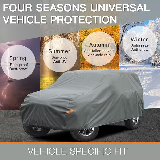 Kayme Heavy Duty Car Cover Custom Fit Ford Bronco 2 Door, Bronco Sport (2020-2025),Waterproof All Weather for Automobiles, Full Car Cover - Sun, Rain & UV Protection