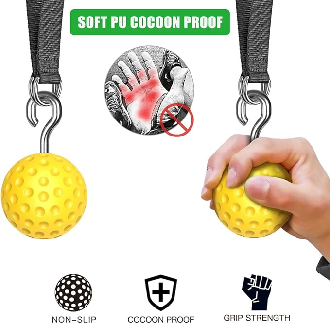 SELEWARE Non-Slip Pull Up Power Balls, Rock Climbing Grips for Strength Training, Forearm and Hand Exerciser for Chin Up Bar, Kettlebell, Barbell, Resistance Band Handles, Home Gym Workout Equipment
