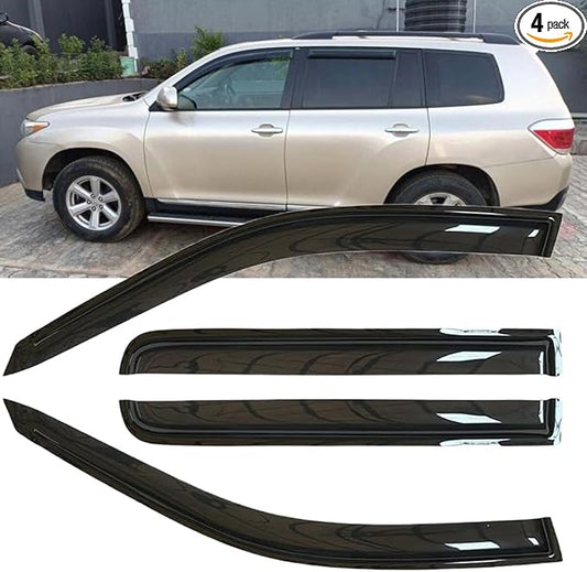 Original 4pcs Rain Guards Set, Outside Mount Window Deflectors, Good Looking Side Window Visors Compatible with 2008-2013 Toyota Highlander |94063|