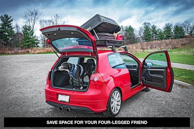 JEGS Rooftop Cargo Carrier for Car Storage - Large Roof Rack Style Carrier - Heavy Duty Weatherproof Storage - Made in USA - 18 Cubic Ft - 110 Lb Capacity - Aero Hard Shell