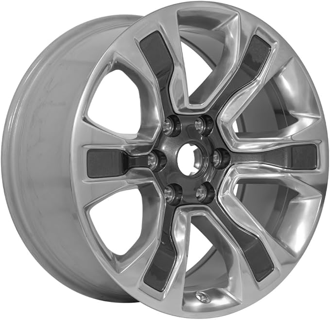 OEM DG74 20 Inch Rims and Tires Fit Ram 1500 6x139.7 20x9 Gloss Gunmetal with Polished Face - Hollander 2678 - Eagle LS2 275/55-20 (Set of 4)