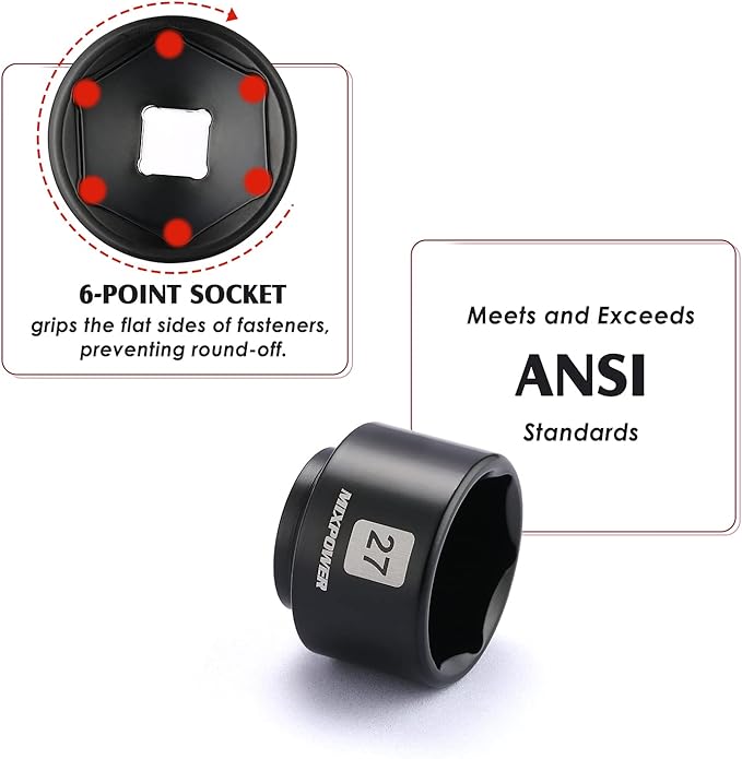 MIXPOWER 7 Pieces 3/8" Drive Low Profile Oil Filter Socket Set, 24mm, 25mm, 27mm, 28mm, 29mm, 32mm, 36mm, Oil Filter Cap Remover and Installer Tool Set