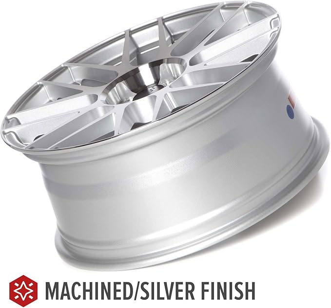 Circuit Performance CSF11 18x8" Gloss Silver/Machined Face 5x114.3 [+40mm] Wheel Compatible with Honda Accord, Civic, CRV, Toyota Camry Rav-4 etc