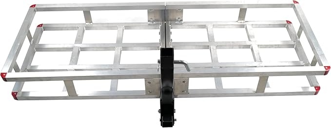 lugglage Basket, Folds Flat, Heavy Duty Hitch Cargo Basket with Waterproof Bag (Aluminum 60x20x7)