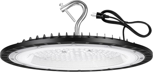 150W UFO Led High Bay Light Fixture,5000K Daylight Commercial Shop Bay Lighting,120VAC,[650W MH/HPS Equiv.] 21000LM,US Plug Area Lighting for Garage/Warehouse/Barn/Gym/Factory/Workshop