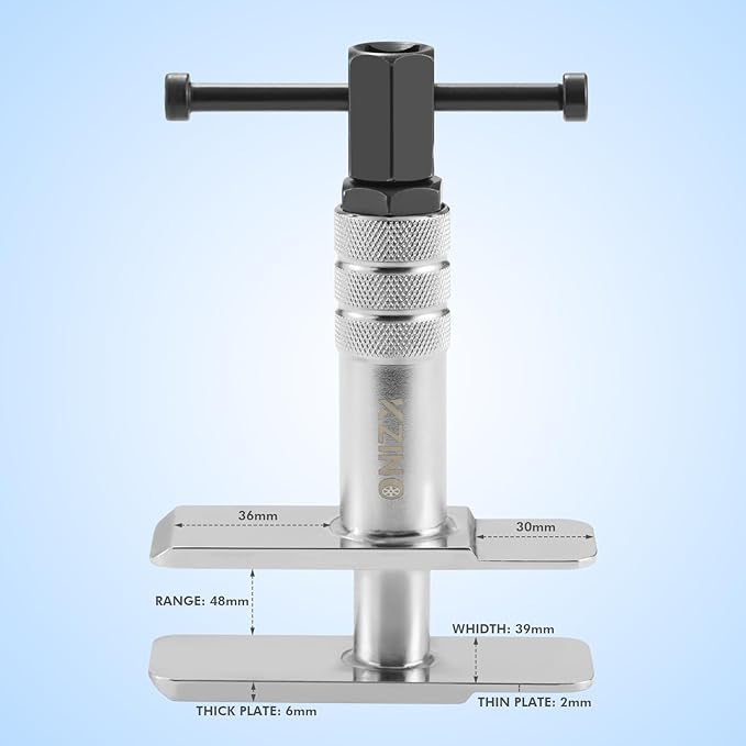 KZINO Heavy Duty Brake Caliper Compression Tool - Universal Motorcycle & Auto Caliper Spreader, Piston Compressor & Brake Pad Press Tool Kit