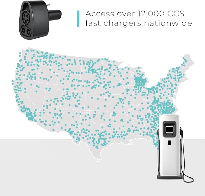 Lectron CCS to Tesla Adapter - 500A, 500V Tesla Charger Adapter - Compatible with All Tesla Models & CCS-Enabled NACS EVs - DC Fast Charging ONLY - NOT Compatible with Cybertruck (Black)