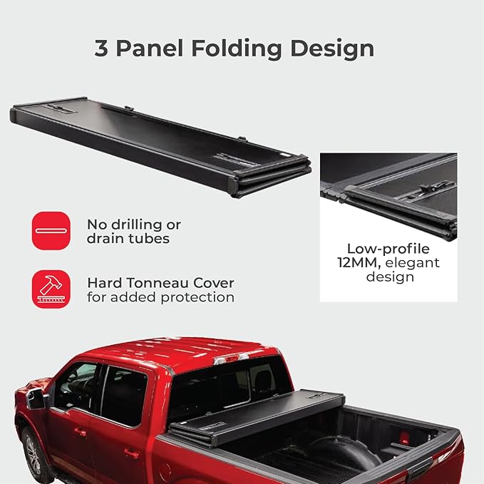 LEER FOLDITUP | Fits 2009-2018 Ram 1500 and 2019+ Ram Classic with 6.4 FT Bed w/o Rambox | Hard, Tri-Folding, Low Profile Tonneau Cover