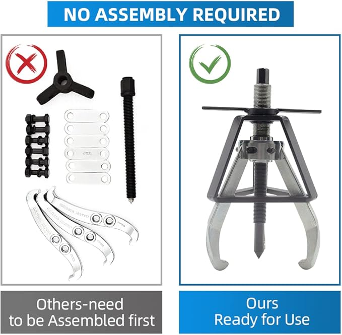 BESTOOL 3 Jaw Gear Puller,20 Ton Pulley Puller Tool, Removal Tool for Gears, Pulley, Flywheel