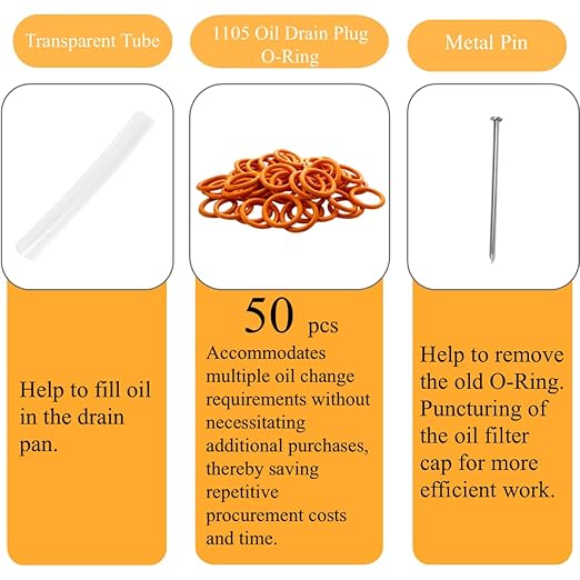 Oil Change Tool Kit for Harley, Primary Case Oil Funnel, Drip-Free Oil Filter Funnel, Crankcase Fill Tool, Oil Filter Wrench, 50 O-Rings for Harley Davidson Accessories