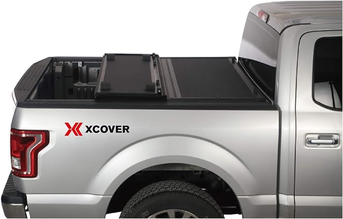 XCOVER Hard Folding Tonneau Cover, Compatible with 2020 2021 2022 2023 2024 2025 Chevy/GMC 2500/3500 6' 8" Box w/o Bedside Storage Box