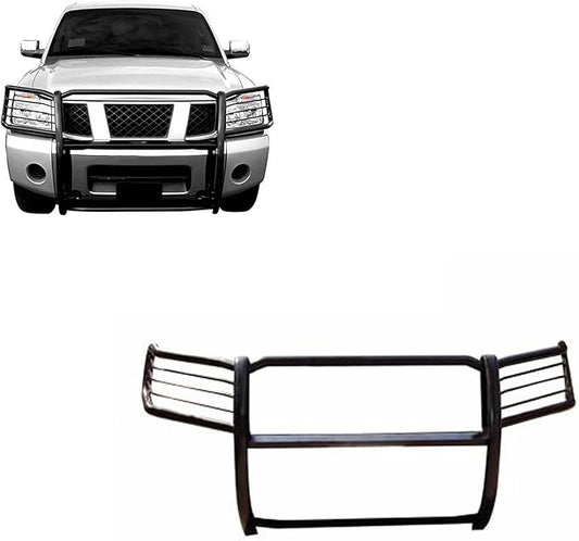 Black Horse Grille Brush Bumper Guard Modular Black Compatible with 2005-2015 Nissan Armada|2004-2015 Nissan Titan Crew Cab|2004-2015 Nissan Titan King Cab-17NR26MA