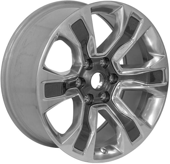 OEM DG74 20 Inch Rims and Tires Fit Ram 1500 6x139.7 20x9 Gloss Gunmetal with Polished Face - Hollander 2678 - Eagle LS2 275/55-20 (Set of 4)