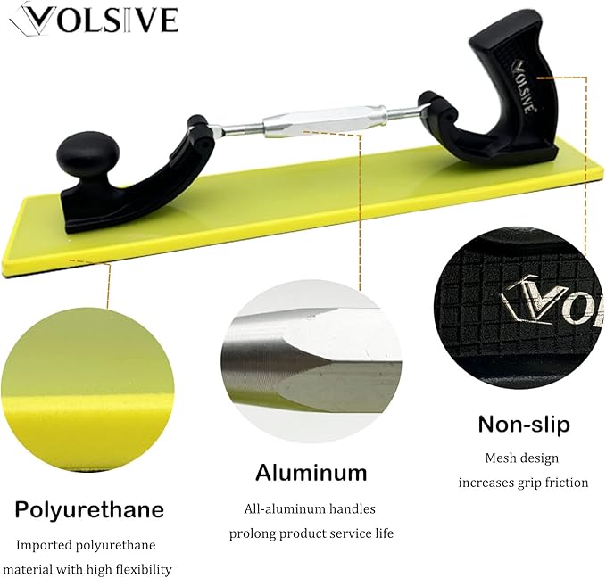 VOLSIVE Adjustable Sander Longboard Flexible Hand Sanding Blocks with Hook & Loop Backing Handle Sander, 7x42cm