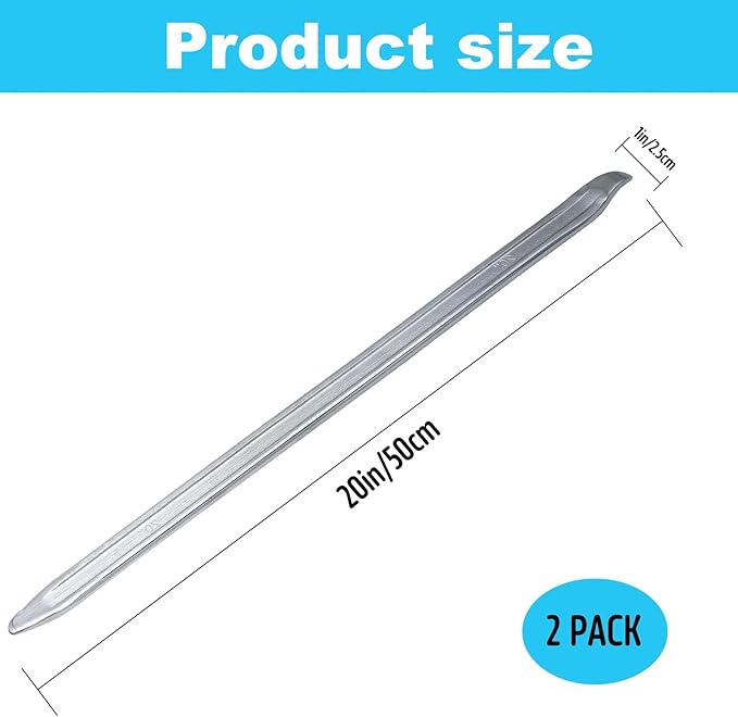 2 Pack 20 Inch Tire Spoons Iron,Heavy Duty Tire Changing Tool Tire Levers Bar,for Cars,Motorcycles,Dirtbike,Lawn Mower Tire Spoon
