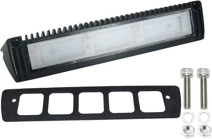 Raycharm 13" RV Exterior LED Work Scene Light Fixture, 40° Down Angle Flood Beam, 6000K Cool-White, 12V/24V DC, High Lumen Output Low Current Draw, Aluminum Housing Black Finish, 1-Pack