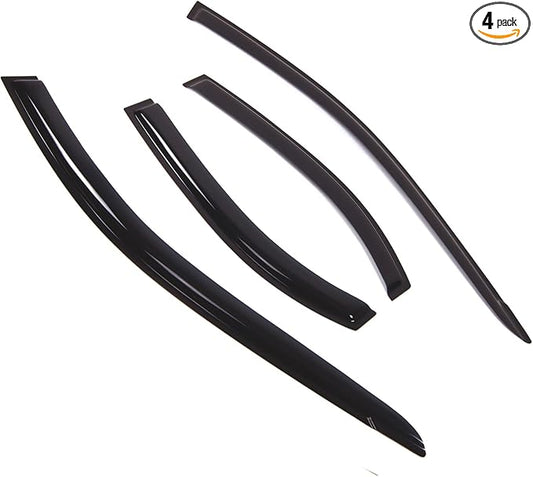 TuningPros Outside Mount Window Vent Visors Rain Guards Compatible with Mazda Mazda6 Sedan 2002-2007 | Side Window Wind Deflectors Rain Shields | Smoke Tinted, 4 Pcs Set, DGWV-306RM