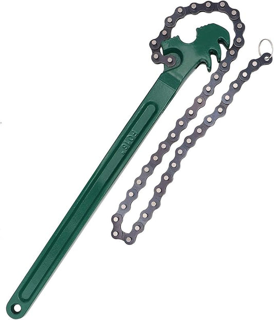 Ratcheting Chain Wrench, 16 inches Automotive Oil Fuel Filter Chain Wrench Pliers Adjustable Removal Remover Tool
