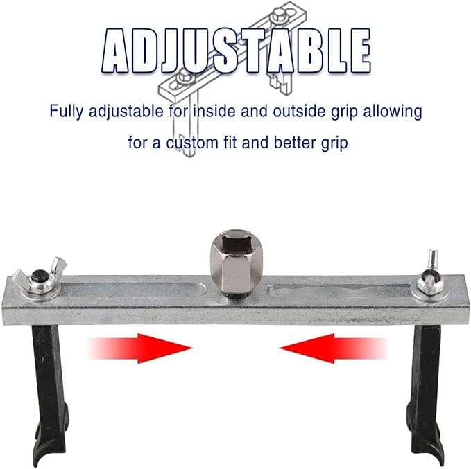 RULLINE Fuel Pump Lock Ring Tool, Fuel Pump Removal Tool,Fuel Pump Lid Tank Cover Wrench,Fuel Tank Lid Cover Remove Spanner, Universal Wrench 3/8" to 1/2" Adjustable