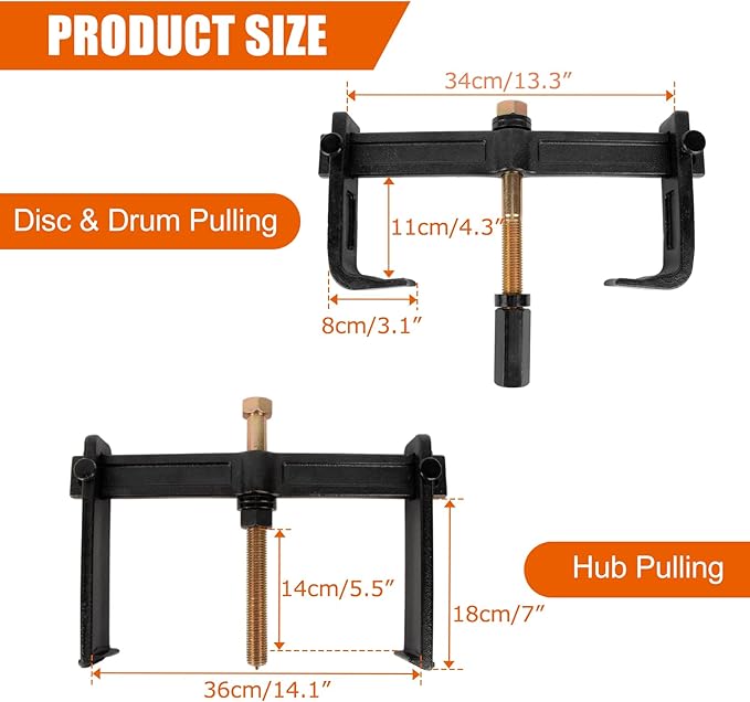PSLER 78830 Car Repair Tool, Heavy Duty Hub Drum And Rotor Puller Kit Tools for a 1-1/4" Socket and 1-1/4" or 32mm Wrench