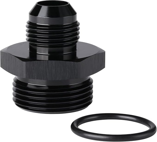 10AN Male Flare to 16AN ORB O-ring Boss Fuel Pump Rail Adapter Fitting Aluminum Black