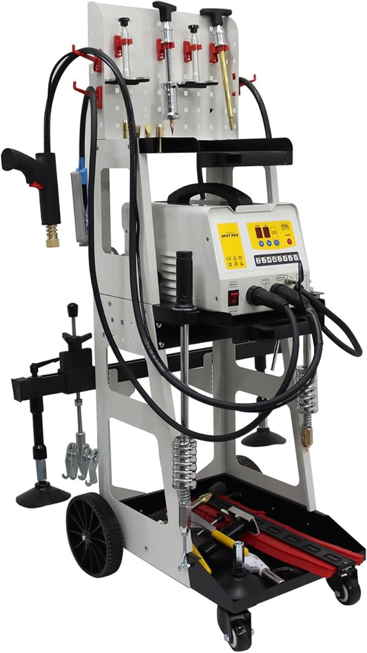 Spot Welder Dent Puller Steel Dent Pulling Machine Dent Repair Kit F90E Spot Welding Machine 3KW Stud Welder Dent Puller Machine Body Repair Removal Tools, 220V