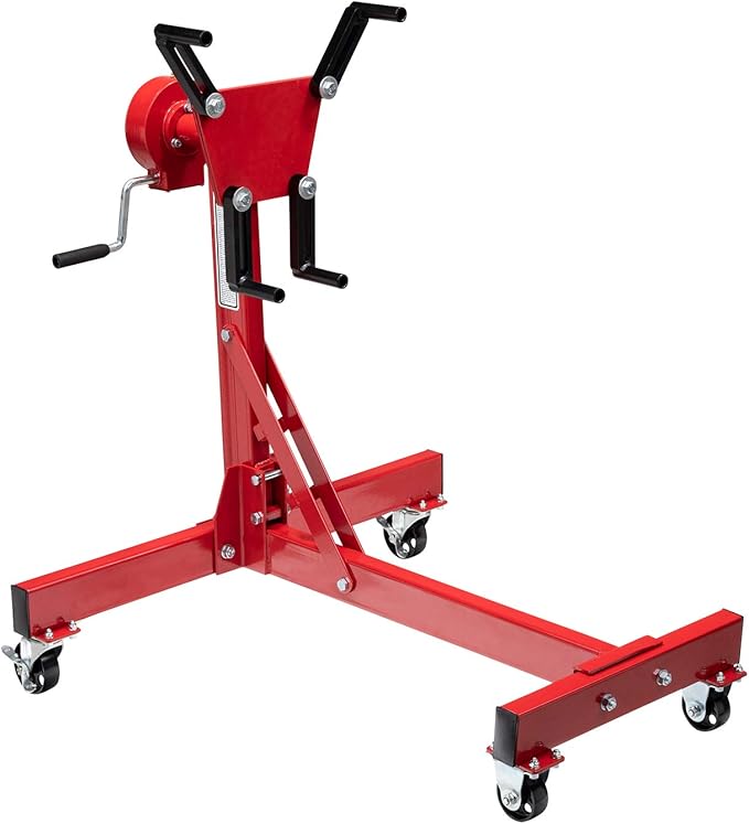 SUNEX TOOLS 8300GB, Foldable Engine Stand, ½ Ton Capacity, Self-Locking Worm Drive Gearbox, Foldable, Adjustable, Caster Wheels, Four Wheel Base